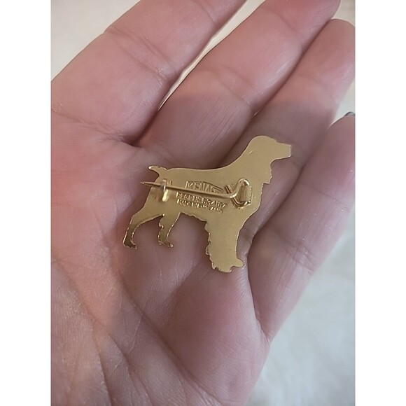 Vintage Kenart Golden Retriever Brooch Pin Gold Tone Jewelry Costume - Picture 8 of 10